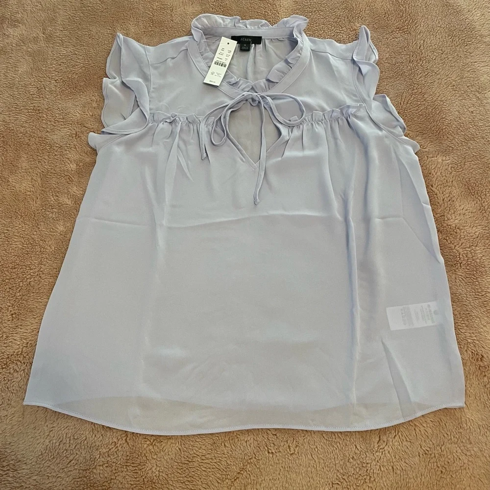 J. Crew Ruffle Tie-Neck Top - Picture 7 of 10
